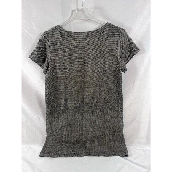 Garnet Hill Womens Dress Black Cream Size 10 A-Line 100% Linen NWT - Picture 2 of 8